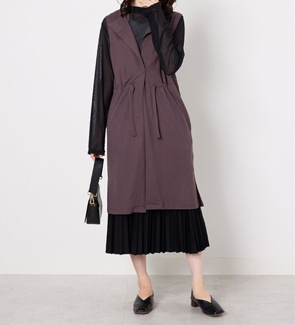 BELLUNA（ベルーナ）の「ドロスト使いポケット付ロングジレ（ジレ）」｜詳細画像