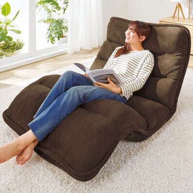 iellio（イエリオ）の「ＮＥＷ収納簡単低反発もこもこ座椅子＜１人掛け・リクライニング・フロアチェア・ごろ寝マット・ロングマット・長座布団＞（座椅子）」