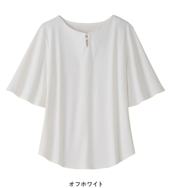 alotta（アロッタ）の「パールデザイン５分袖Ｔシャツブラウス（ブラウス）」｜詳細画像