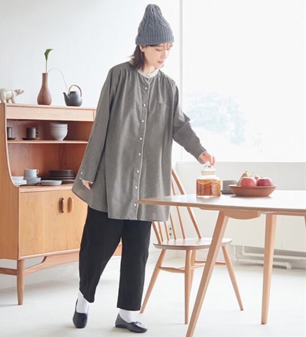 Viola e Viola（ヴィオラ エ ヴィオラ）の「Ａラインフレアーチュニックブラウス（チュニック）」｜ブラックピンチェック