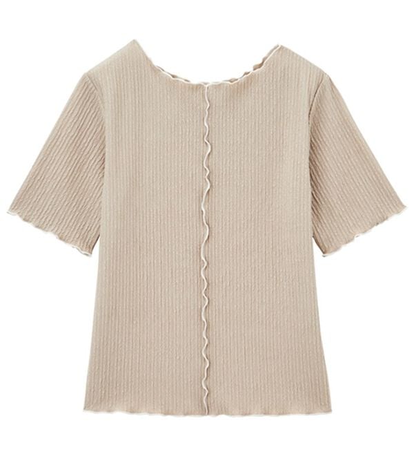 GeeRA（ジーラ）の「前後２ＷＡＹ配色メロー５分袖カットソー（カットソー）」｜詳細画像