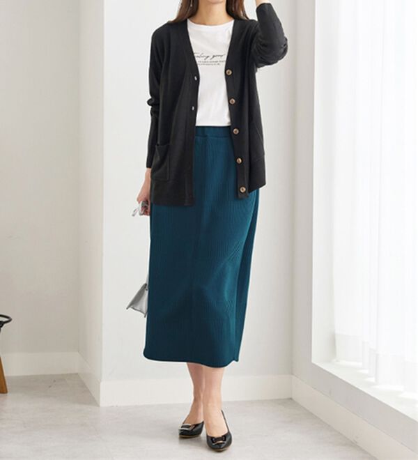 BELLUNA（ベルーナ）の「ボーダージャカードナロースカート（ロングスカート）」｜詳細画像