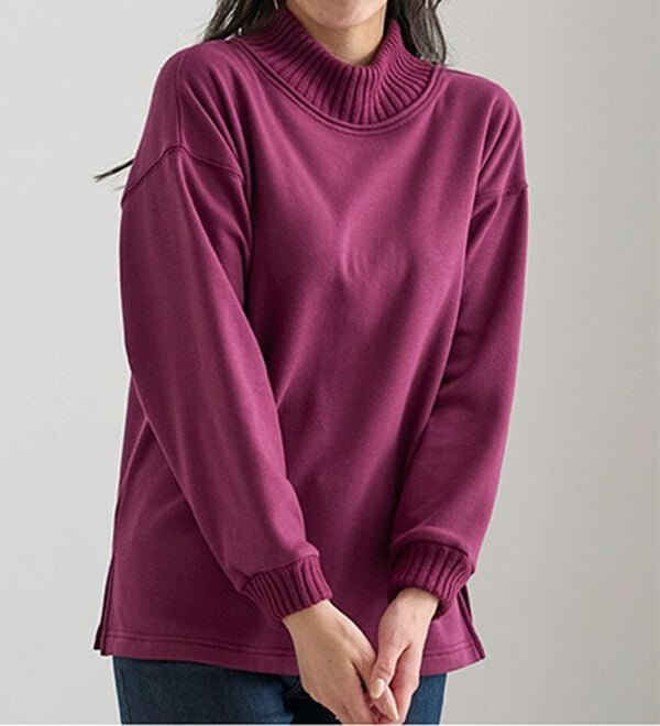 BELLUNA（ベルーナ）の「まるで着る毛布！静電防止付裏ファーニットリブトレーナー（トレーナー・スウェット）」｜詳細画像