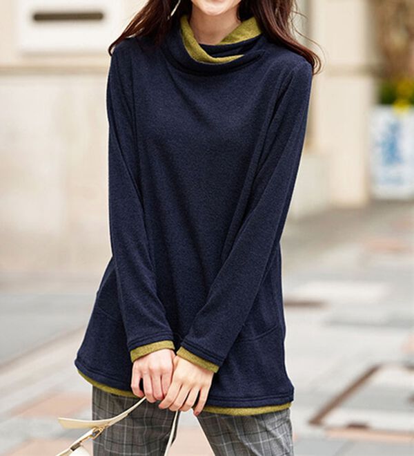 BELLUNA（ベルーナ）の「衿デザイン配色チュニック（チュニック）」｜詳細画像