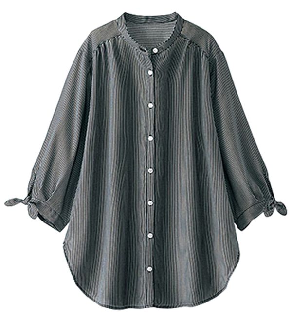 BELLUNA（ベルーナ）の「涼感柔らか袖リボンチュニック（チュニック）」｜詳細画像