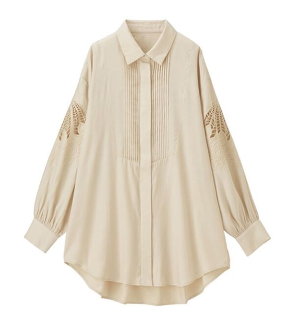 RANAN（ラナン）の「袖刺しゅう使いシャツブラウス（ブラウス）」｜詳細画像