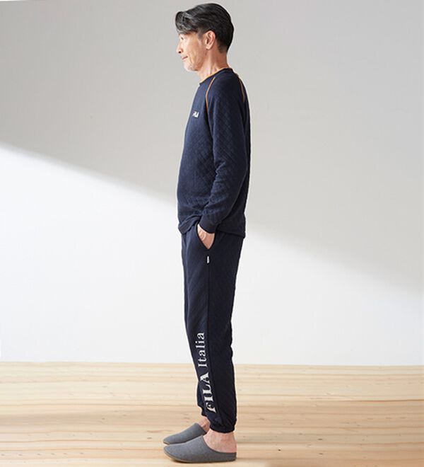 「【２着組】＜フィラ＞肌側綿１００％スポーティパジャマ（メンズルームウェア）」｜詳細画像