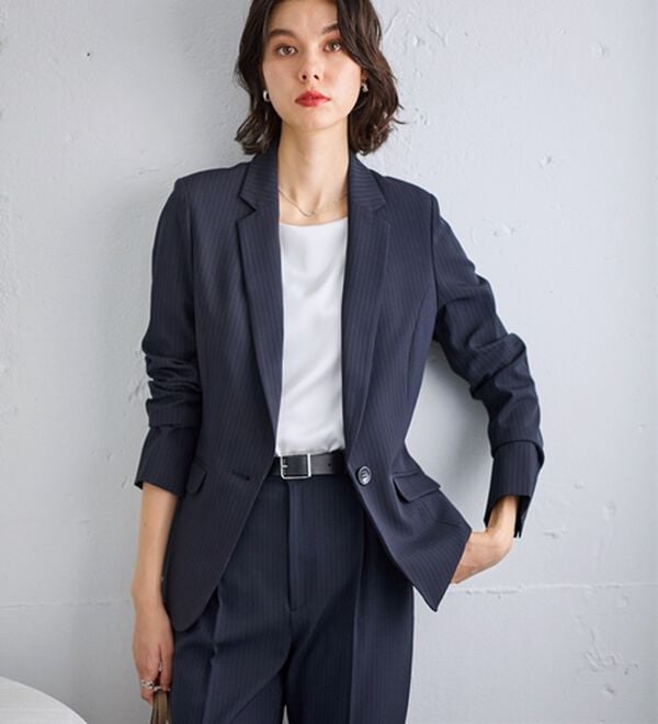 GeeRA（ジーラ）の「【2点セット】選べるボトム！洗えて型くずれしないパンツスーツセット（パンツスーツ）」｜詳細画像