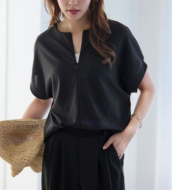 alotta（アロッタ）の「ジップ使いセットアップ（ブラウススーツ）」｜詳細画像