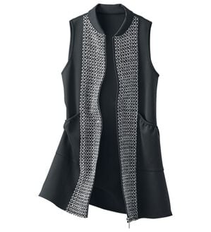 BELLUNA（ベルーナ）の「ツイード調切替デザインベスト（ベスト）」｜黒系