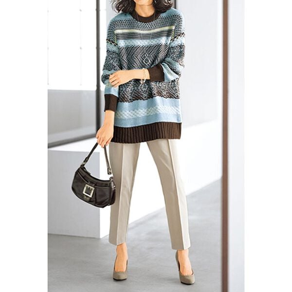 BELLUNA（ベルーナ）の「幾何柄デザインニットプルオーバー（ニット・セーター）」｜詳細画像