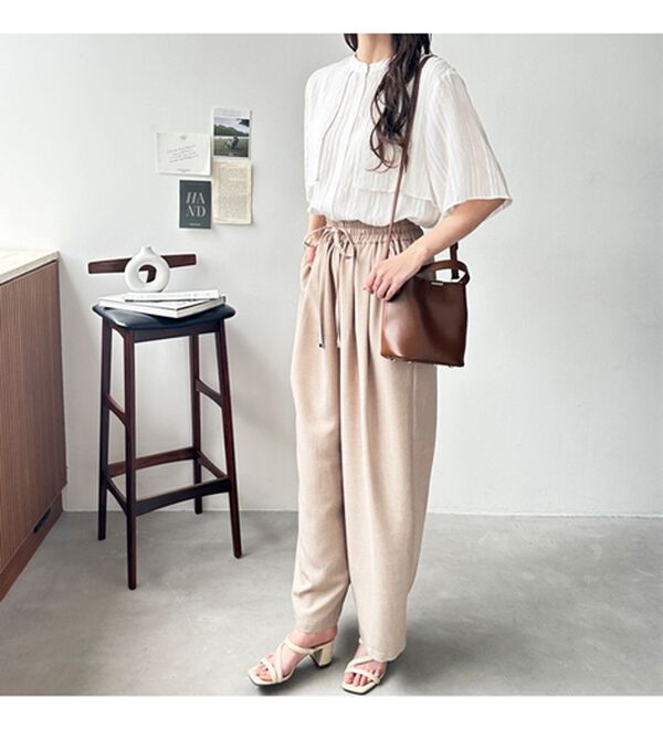 GeeRA（ジーラ）の「バンドカラーシアーストライプシャツ（シャツ）」｜詳細画像