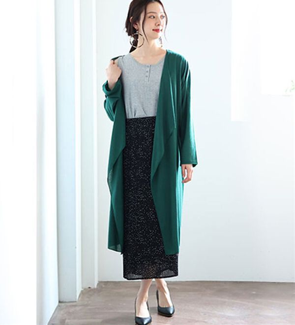 A HAPPY MARILYN（アハッピーマリリン）の「【Ｍ～８Ｌ】【ＵＶカット】長袖トッパーカーディガン（ニットカーディガン）」｜詳細画像