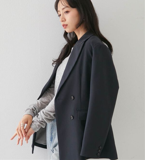 RANAN（ラナン）の「洗える！ウール調ピークドラペルジャケット（テーラードジャケット）」｜詳細画像