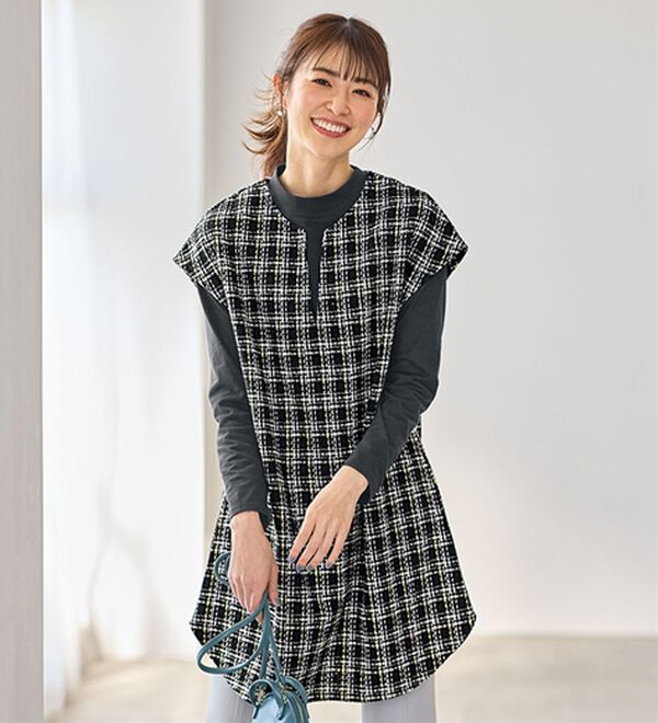 家計応援価格！ツイード素材チュニックアンサンブル - ベルーナ【公式】