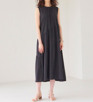 RANAN（ラナン）の「ひんやり裏地付！ななめティアードワンピ（その他ワンピース）」