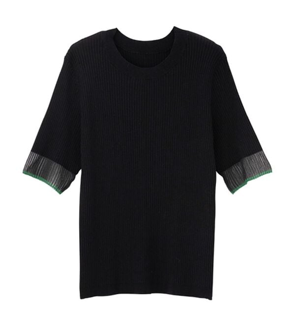 GeeRA（ジーラ）の「『ドラマ着用商品』 袖口シアーリブニット（ニット・セーター）」｜詳細画像