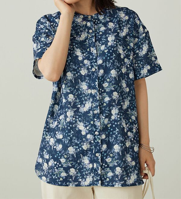 BELLUNA（ベルーナ）の「〈日比谷花壇〉バンドカラーチュニック（チュニック）」｜詳細画像