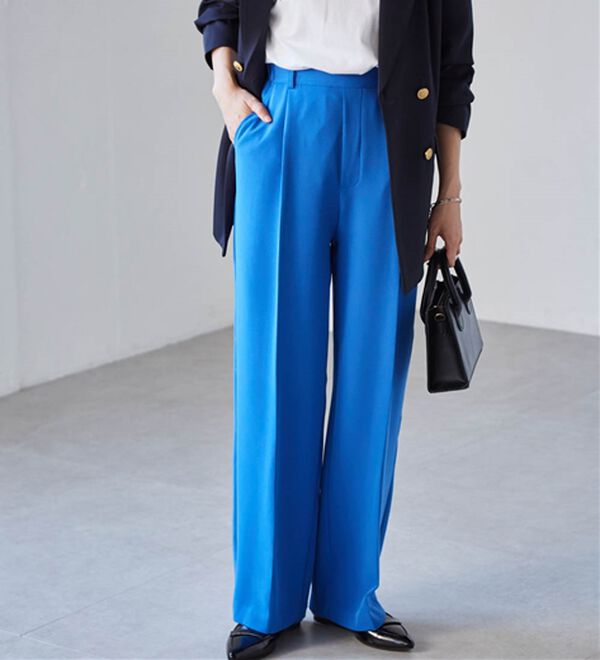 選べる2丈】機能付！美脚シルエットセンタープレスワイドパンツ