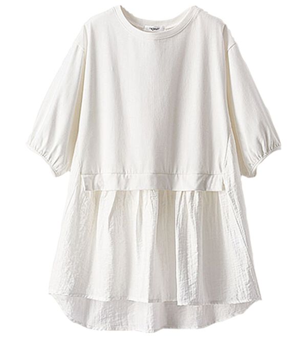 BELLUNA（ベルーナ）の「ギャザー使い異素材切替ふんわりチュニック（チュニック）」｜詳細画像