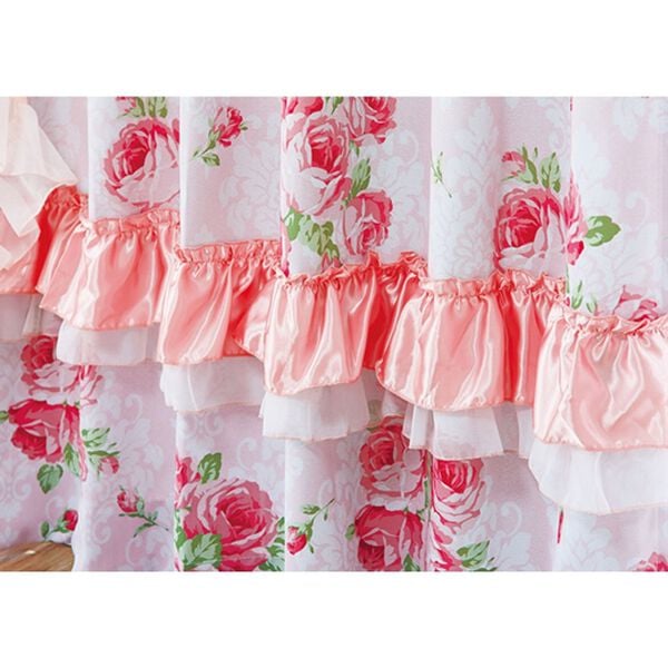 フェアリーローズフリル遮光カーテン＜2枚組・4枚組・のれん・ボイル