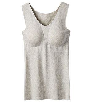 LAVIENNE（ラヴィエンヌ）の「綿混のＳｕ－ｐｉｔａ（スーピタ）カップ付インナー（ブラトップ・カップ付きインナー）」｜杢グレー