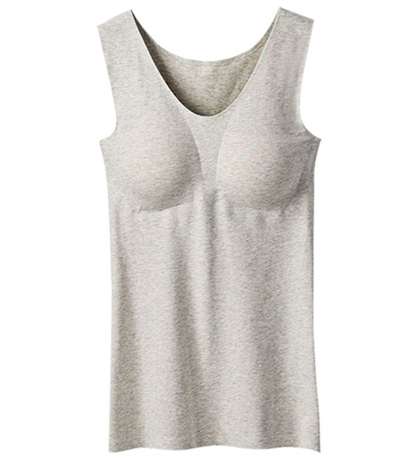 LAVIENNE（ラヴィエンヌ）の「綿混のＳｕ－ｐｉｔａ（スーピタ）カップ付インナー（ブラトップ・カップ付きインナー）」｜杢グレー