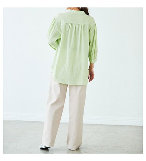 BELLUNA（ベルーナ）の「リサイクルコットンやわらか楊柳素材ブラウス（ブラウス）」｜詳細画像