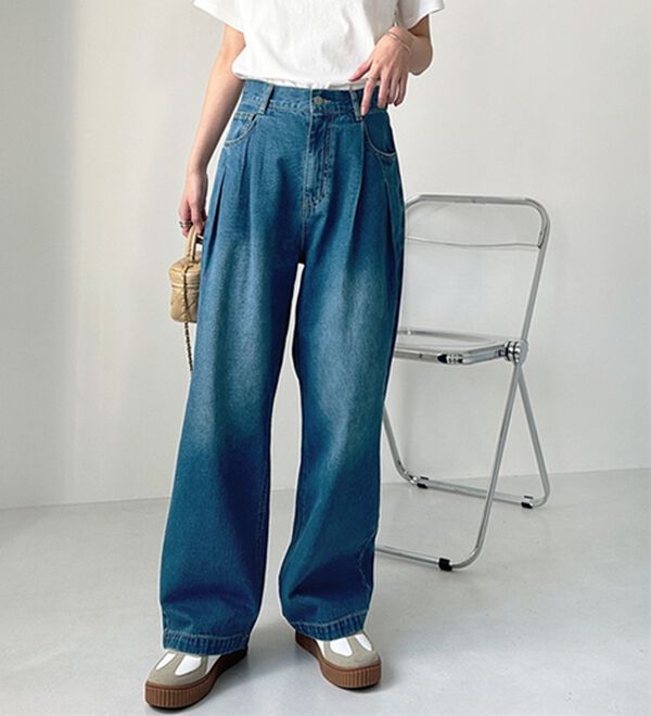 GeeRA（ジーラ）の「２タックワイドデニムパンツ（フルレングスパンツ）」｜詳細画像