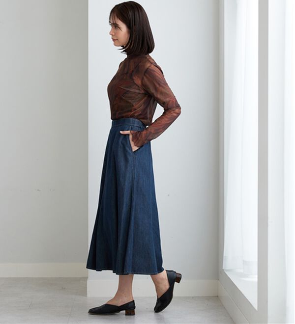 BELLUNA（ベルーナ）の「やわらかデニム素材フレアースカート（ロングスカート）」｜詳細画像