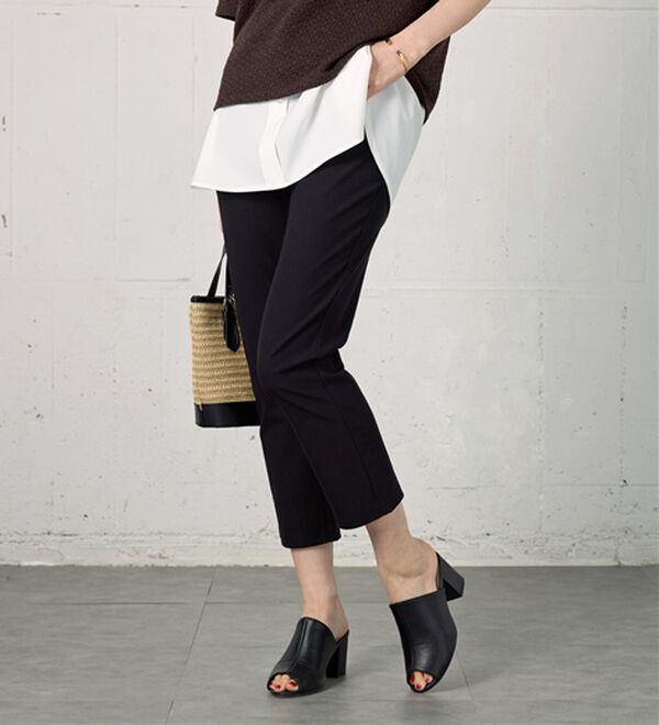 BELLUNA（ベルーナ）の「 【接触冷感】【選べる2丈】サラリ裏メッシュ美脚アンクルパンツ（フルレングスパンツ）」｜詳細画像