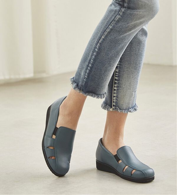 ルフラン（ルフラン）の「柔らかレザーの４Ｅグルカ風デザインシューズ（スリッポン）」｜詳細画像