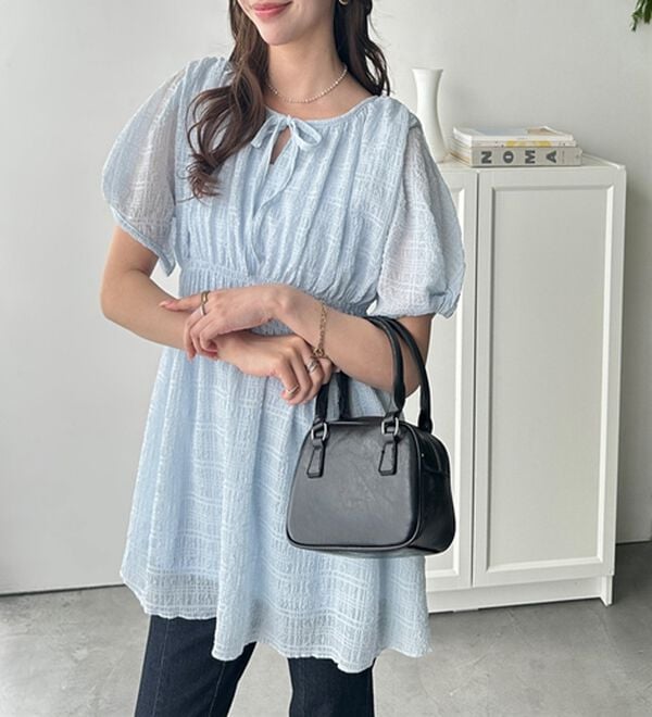 GeeRA（ジーラ）の「前後２ＷＡＹシャーリングチュニック（ブラウス）」｜詳細画像