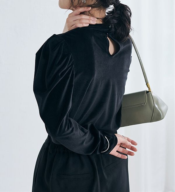 RANAN（ラナン）の「ベロアパワショルハイネックプルオーバー（カットソー）」｜詳細画像