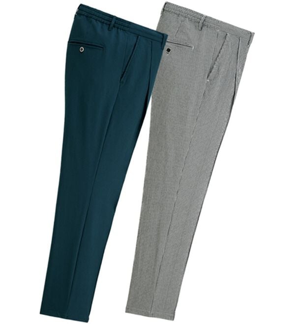 「【２本組】＜シンプル＆プラス＞接触冷感ストレッチサッカースラックス（メンズスラックス）」｜2本組