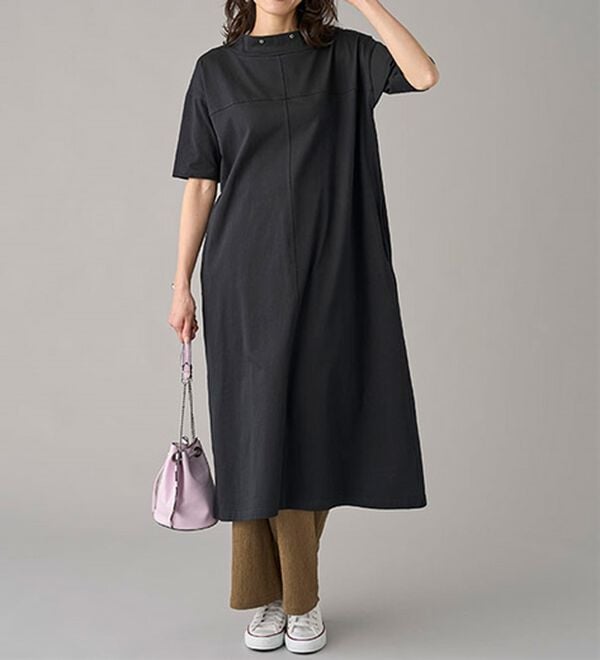 BELLUNA（ベルーナ）の「ひんやリッチコットン大人のワンピース（カットソーワンピース）」｜詳細画像