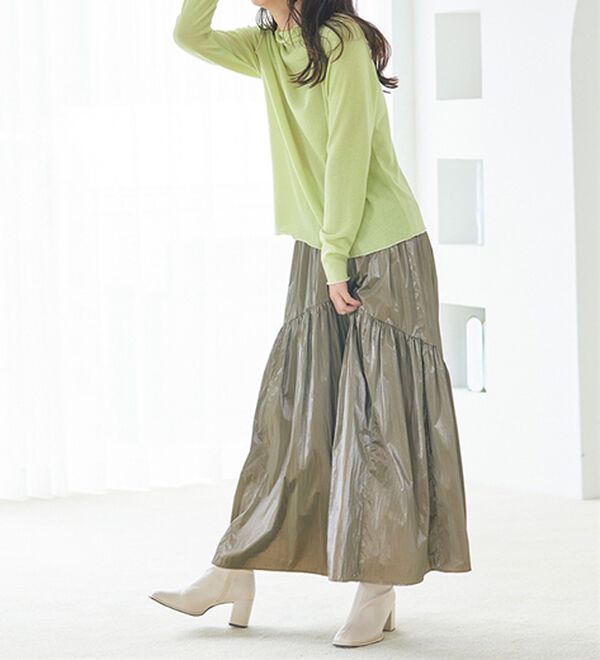 RANAN（ラナン）の「メタリックラウンドティアードスカート（ロングスカート）」｜詳細画像