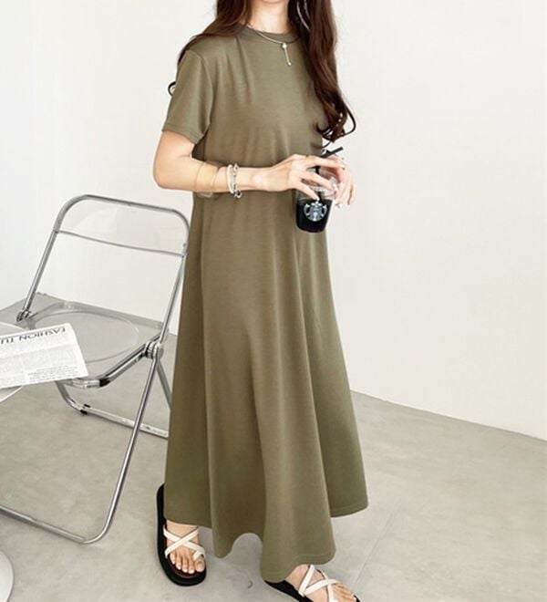 GeeRA（ジーラ）の「【接触冷感】フレアーシルエットロングワンピース（ロングワンピース）」｜詳細画像