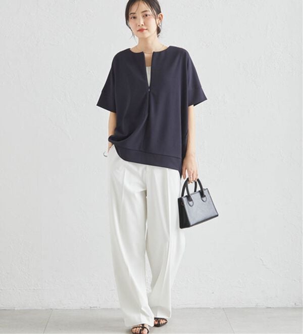 RANAN（ラナン）の「ハーフジップコクーンプルオーバー（チュニック）」｜詳細画像