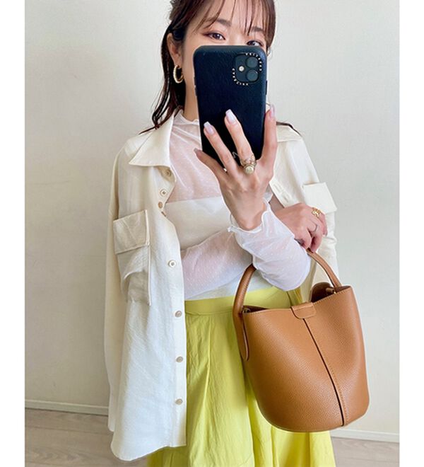 BELLUNA（ベルーナ）の「【低身長さん向け】ドット柄チュールインナー（カットソー）」｜詳細画像