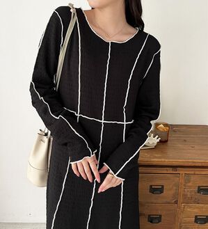 GeeRA（ジーラ）の「配色メローワンピース（カットソーワンピース）」｜詳細画像