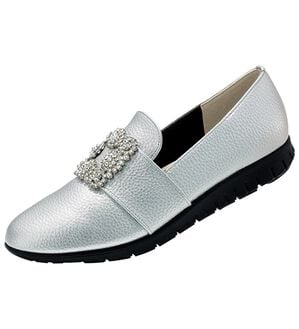 ルフラン（ルフラン）の「ビジューモチーフシューズ（フラットシューズ）」｜シルバー