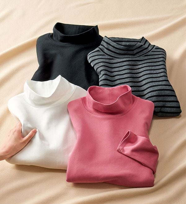 BELLUNA（ベルーナ）の「吸湿発熱ハイネックプルオーバー（カットソー）」｜詳細画像