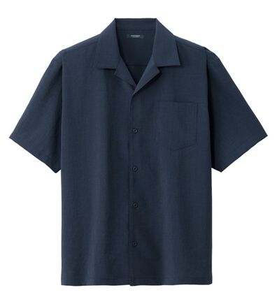 「リネンタッチワンタックワイドパンツ・オープンカラーワイドシャツ（メンズシャツ）」