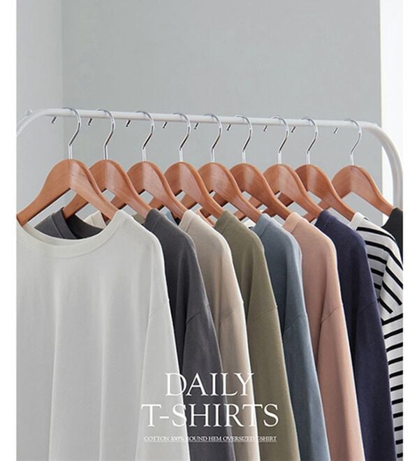 CHAN ME（チャンミ）の「綿１００％ラウンドヘムオーバーサイズＴシャツ（Tシャツ）」｜詳細画像