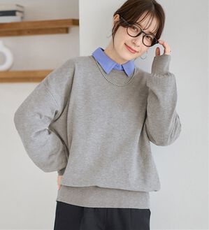 Viola e Viola（ヴィオラ エ ヴィオラ）の「【洗えるニット】着回し力抜群！秋から着られるシンプルニットトップス（ニット・セーター）」｜チャコールグレー