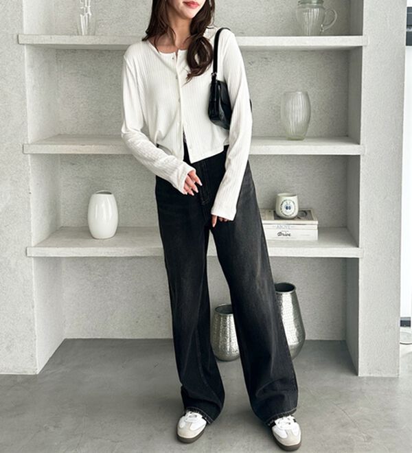 GeeRA（ジーラ）の「接触冷感リブショートカーデ（その他カーディガン）」｜詳細画像