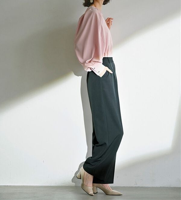 RANAN（ラナン）の「【選べる２丈】機能付！美脚シルエットセンタープレスワイドパンツ（フルレングスパンツ）」｜詳細画像