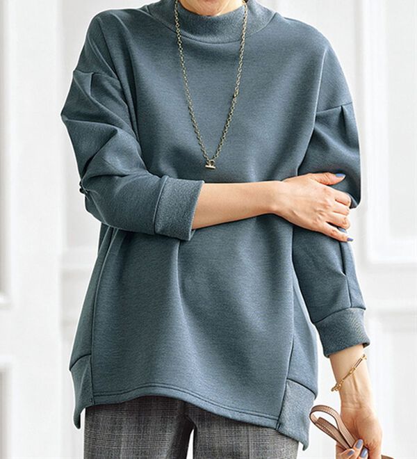 BELLUNA（ベルーナ）の「柔らかとろみ素材リブ使いプルオーバー（カットソー）」｜詳細画像