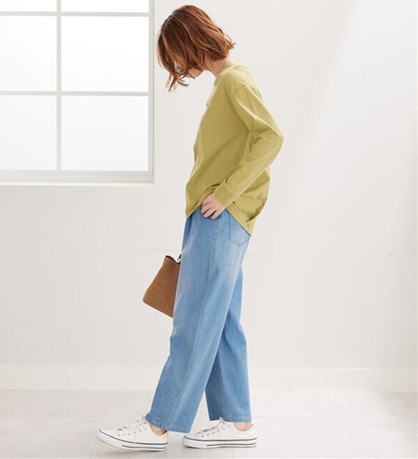 BELLUNA（ベルーナ）の「綿１００％大人顔サマ見え裾タックデザインプルオーバー（カットソー）」｜詳細画像